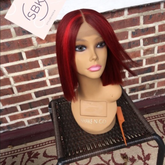 Virgin Brazilian RED Glueless  Lace Closure Wig - Picture 2 of 4